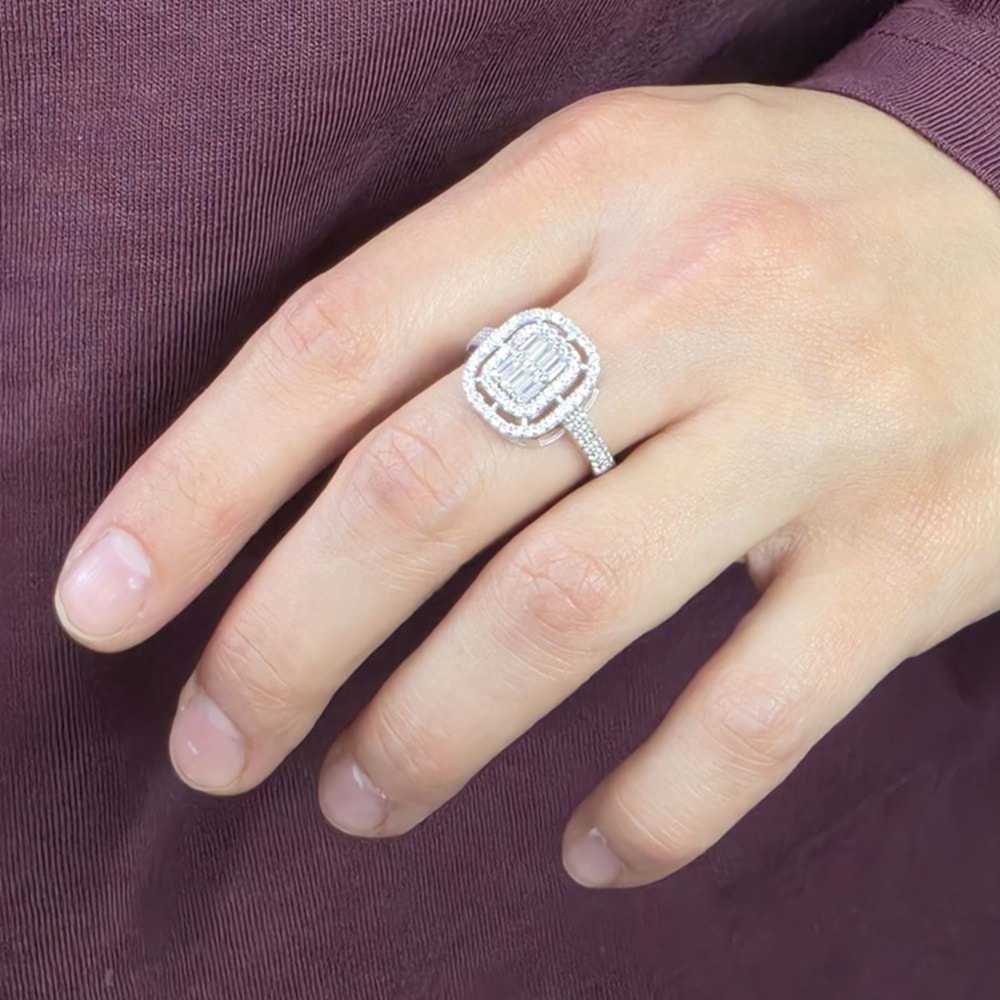 1,4 CM BAGET GÜMÜŞ YÜZÜK
