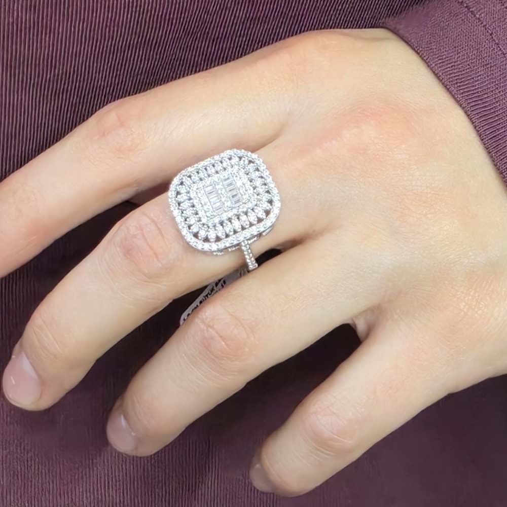 1,9 CM BÜYÜK BAGET GÜMÜŞ YÜZÜK