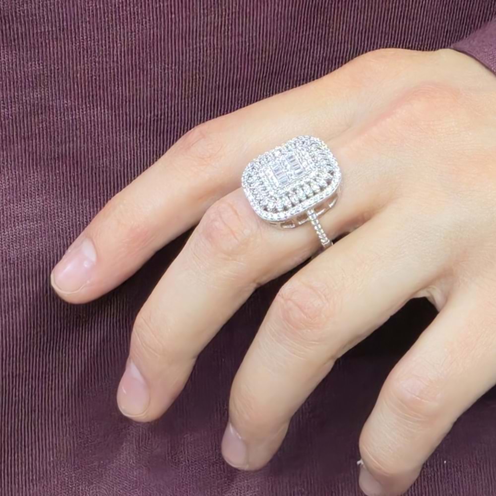 1,9 CM BÜYÜK BAGET GÜMÜŞ YÜZÜK