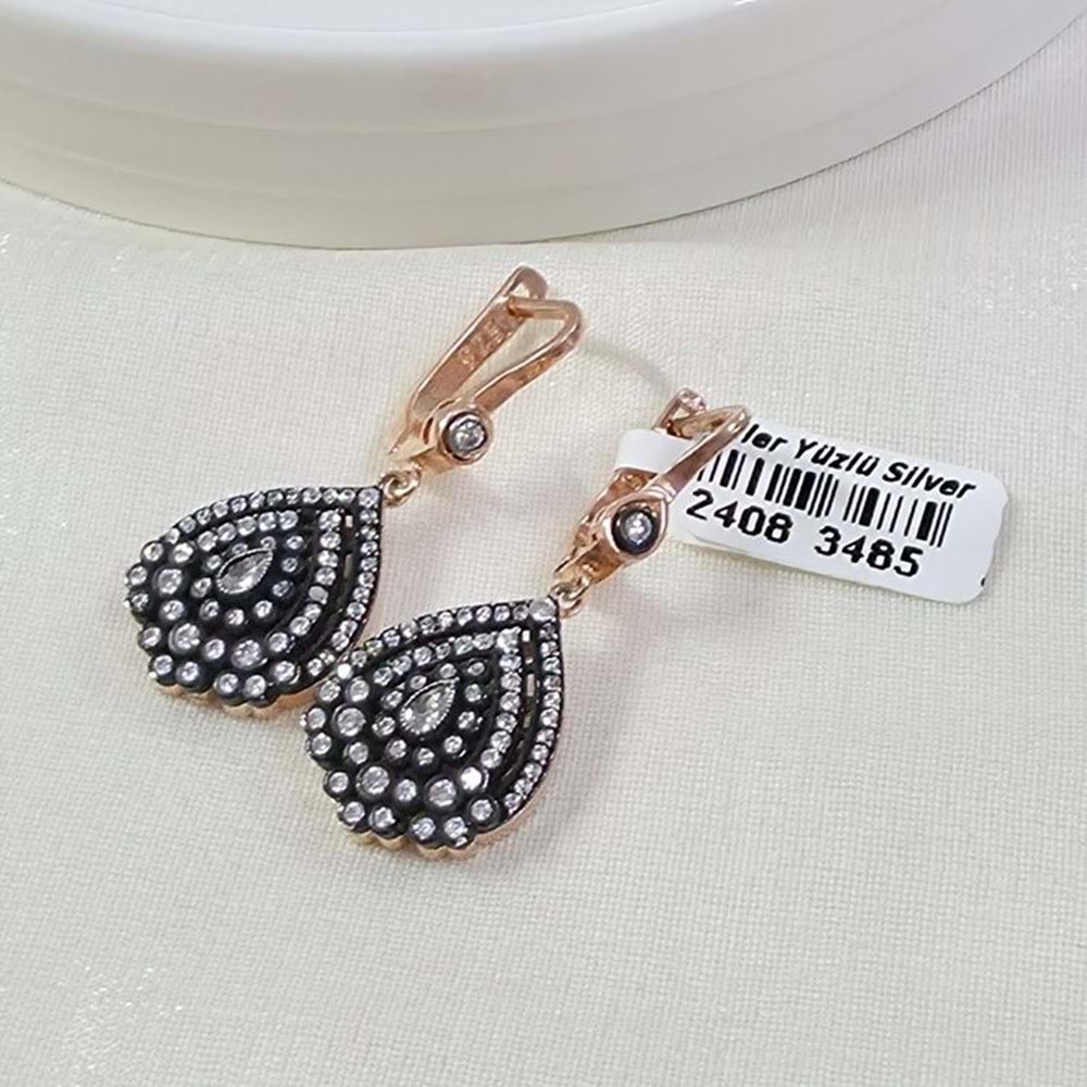 ELMAS MONTÜRLÜ 20 MM DAMLA GÜMÜŞ KÜPE