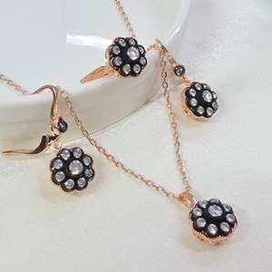 ELMAS MONTÜRLÜ 13 MM ÇİÇEK GÜMÜŞ ÜÇLÜ SET