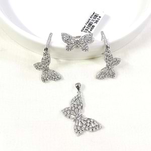 İTHAL BAGET KELEBEK 20 MM GÜMÜŞ ÜÇLÜ SET