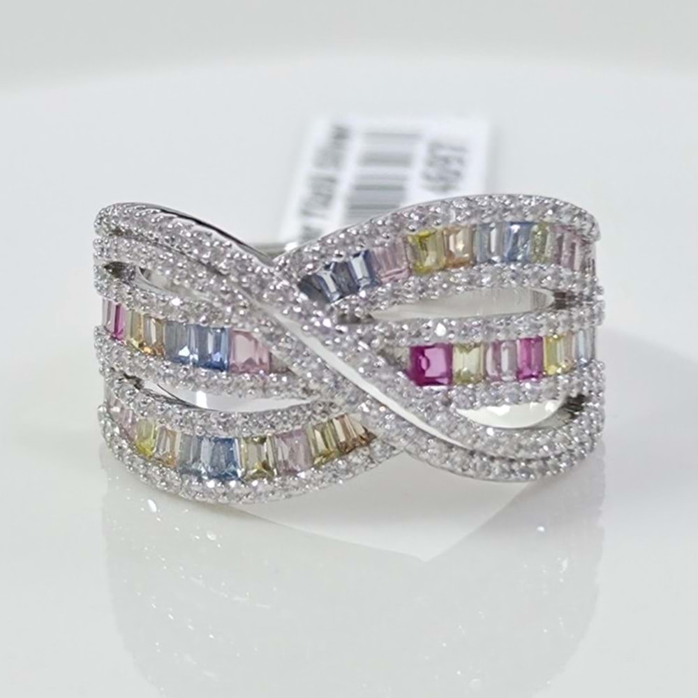 İTHAL RENKLİ BAGET SARMAL 13 MM GÜMÜŞ YÜZÜK
