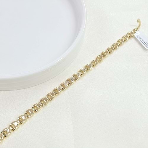 XUPING 6 MM TAŞLI İNCE KORDON BİLEKLİK 17+2 CM GOLD