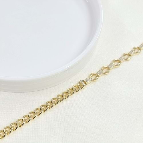XUPING 6 MM MEKİK GURMET BİLEKLİK 17+2 CM GOLD