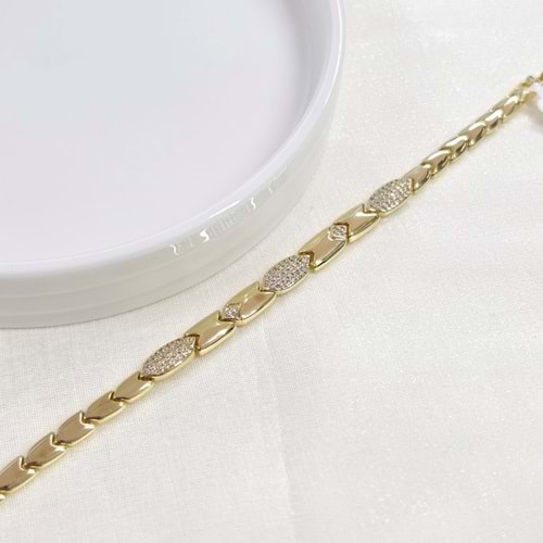 XUPING 7 MM TAŞ DETAYLI BİLEKLİK 17+2 CM GOLD