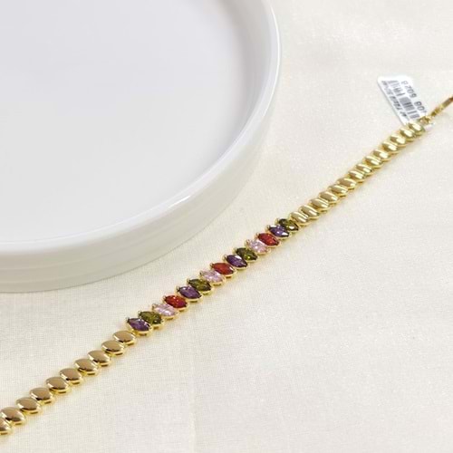 XUPING 6 MM RENKLİ MEKİK BİLEKLİK 17+2 CM GOLD