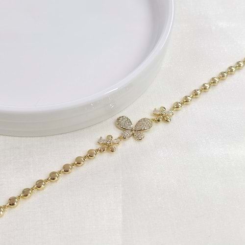 XUPING 16 MM KELEBEK TAŞLI BİLEKLİK 16+2+2 CM GOLD