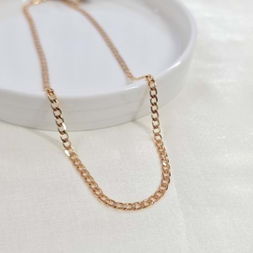 XUPING 3,5 MM YASSI GURMET ZİNCİR KOLYE 45 CM ROSE