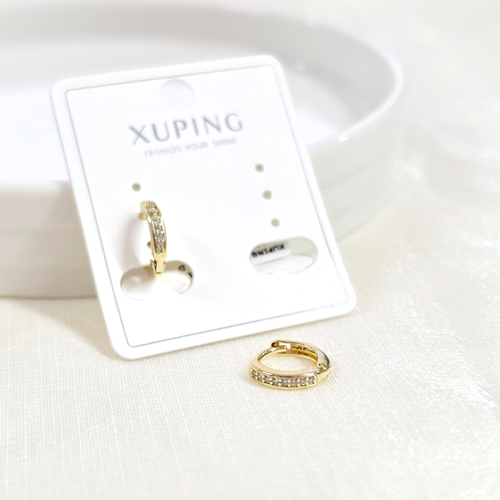 XUPING 8 MM TAŞLI TEK SIRA HALKA KÜPE GOLD