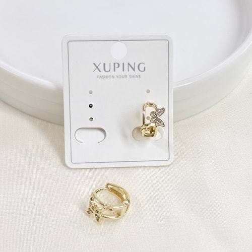 XUPING 10 MM KELEBEK HALKA KÜPE GOLD