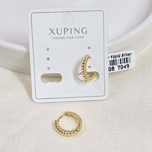 XUPING 10 MM BOMBELİ BURGU HALKA KÜPE GOLD