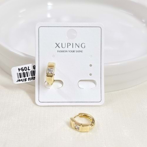 XUPING 9 MM KARE TAŞLI HALKA KÜPE GOLD