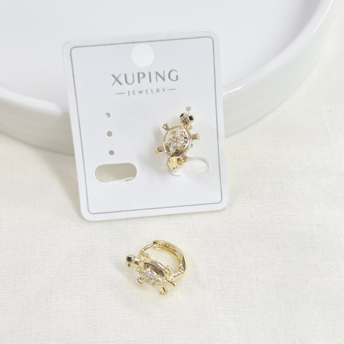 XUPING 10 MM TAŞLI KAPLUMBAĞA HALKA KÜPE GOLD