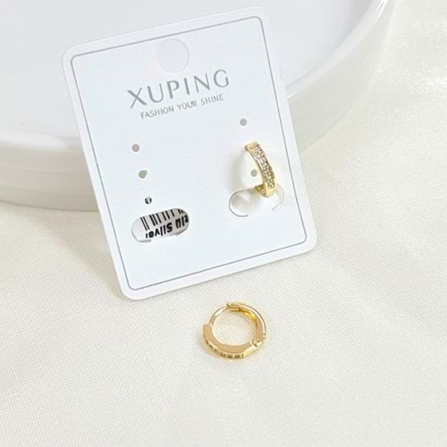 XUPING 10 MM TEK SIRA TAŞLI HALKA KÜPE ROSE