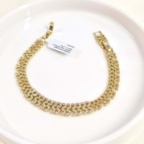 XUPING 8 MM BAŞAK MODELİ TAŞLI BİLEKLİK GOLD 17+2 CM