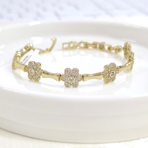 XUPING 10 MM ÇİÇEK BİLEKLİK GOLD 17+2 CM