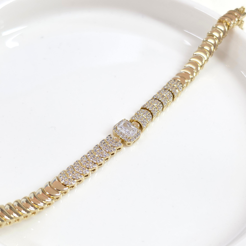 XUPING 10 MM BAGET TAŞLI BİLEKLİK GOLD 17+2 CM