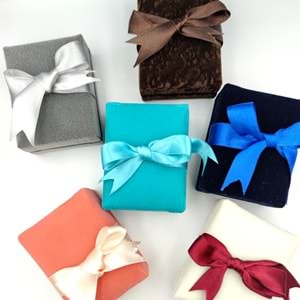 KURDELALI KADİFE KOLYE VE SET KUTUSU - TURKUAZ