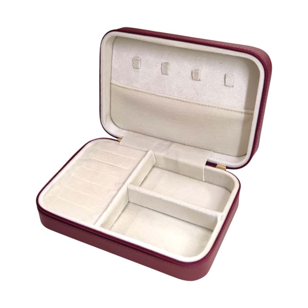 BÜYÜK MÜCEVHER TAKI ÇANTASI 21x14x6 CM - BORDO