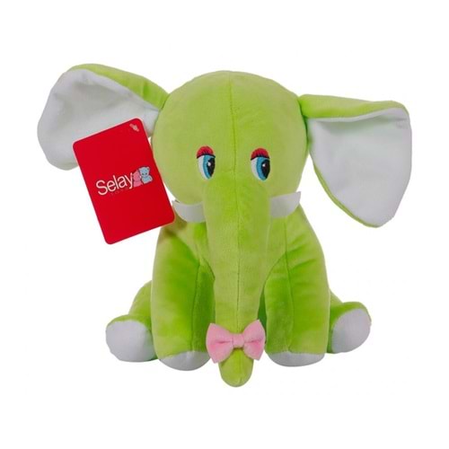 SELAY TOYS PELUŞ OTURAN FİL 20X17 CM 1286 - YEŞİL