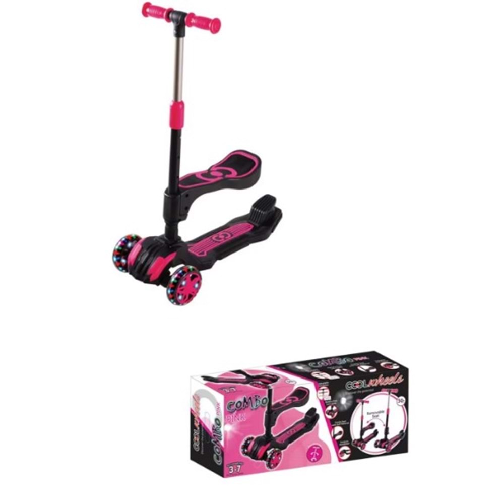 COMBO COOL WHEELS SCOOTER OTURAKLI - PEMBE