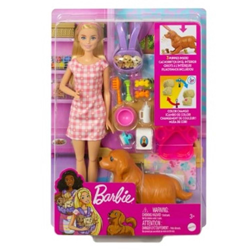 MATTEL BARBİE VE YENİ DOĞAN KÖPEKLER SETİ HCK75