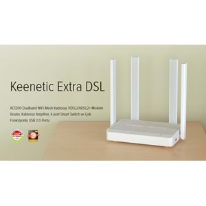 KEENETIC EXTRA DSL GIGABIT AC1200 VDSL2/ADSL2+ 4PortModem KN-2112-01TRKN