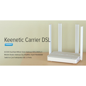 KEENETIC CARRIER DSL AC1200 4X5DBI Cloud Vpn Wpa3 Amplifier USB 4xfe Vdsl2/adsl2+ Fiber Mesh Wifi Modem Router KN-2111-01EN