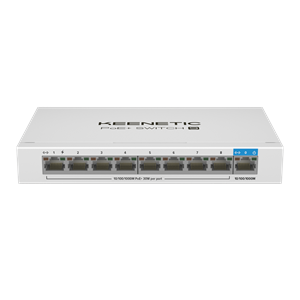 KEENETIC POE+ SWITCH 9, 1X1GBIT, 8X1GBIT POE+ PORT, IEEE 802.3AF/AT (MAX.30W/PORT), 120WATT