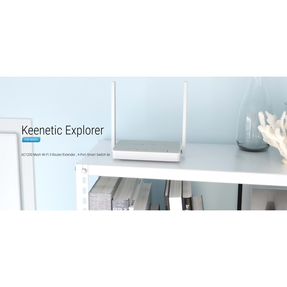 KEENETIC EXPLORER 1200 MBPS 2X5DBI CLOUD VPN WPA3 WİFİ MESH MENZİL GENİŞLETİCİ ACCESS POİNT FİBER ROUTER