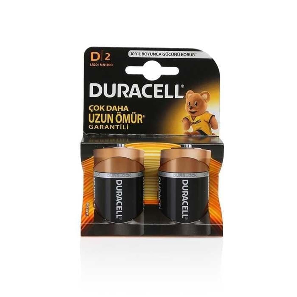 DURACELL D BÜYÜK PİL 2Lİ KART