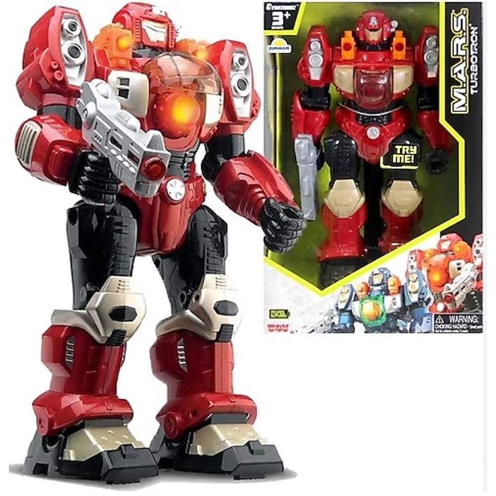 SON-ROBOT TURBOTRON YÜRÜYEN SİLAHLI SESLİ IŞIKLI 30 CM S00006175 *6