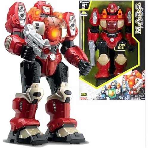 SON-ROBOT TURBOTRON YÜRÜYEN SİLAHLI SESLİ IŞIKLI 30 CM S00006175 *6