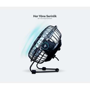 EVEREST EFN-482 MASAÜSTÜ VANTİLATÖR USB FAN 20 CM