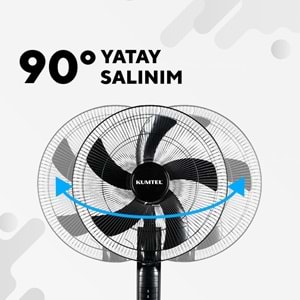 KUMTEL KTF-395 BÜYÜK SİYAH VANTİLATÖR 60W - 18