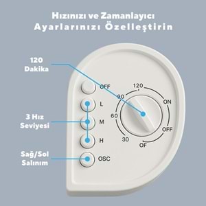 KUMTEL KTF-258W KULE TİPİ VANTİLATÖR BEYAZ 50W