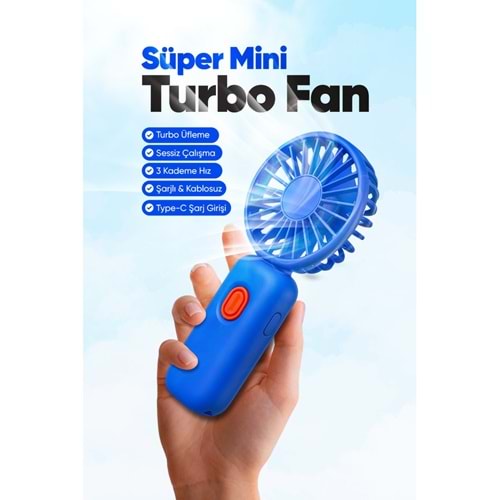 TURBO MİNİ ŞARJLI EL FANI VANTİLATÖR