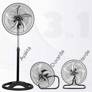 KUMTEL KTF-310 SANAYİ TİPİ VANTİLATÖR 60W 3 IN 1 - 18