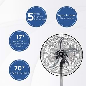 KUMTEL KTF-310 SANAYİ TİPİ VANTİLATÖR 60W 3 IN 1 - 18