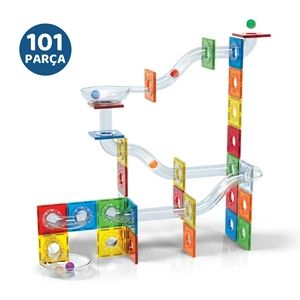 MAGLY BALL RUN PARKUR OYUNU – ÇOCUKLAR İÇİN RENKLİ 3 BOYUTLU 101 PARÇA MANYETİK YAPI SETİ